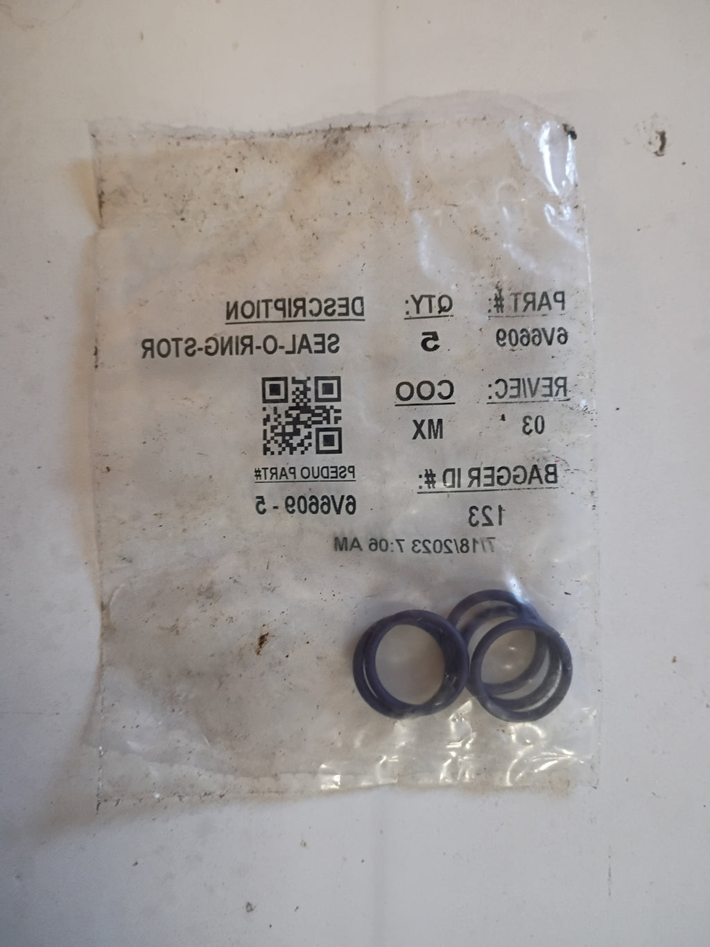 6V-6609-5: 2.21 x 16.36mm 70A EPDM O-Ring