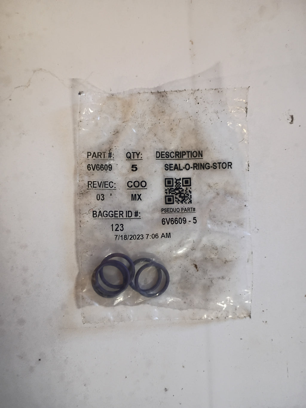 6V-6609-5: 2.21 x 16.36mm 70A EPDM O-Ring