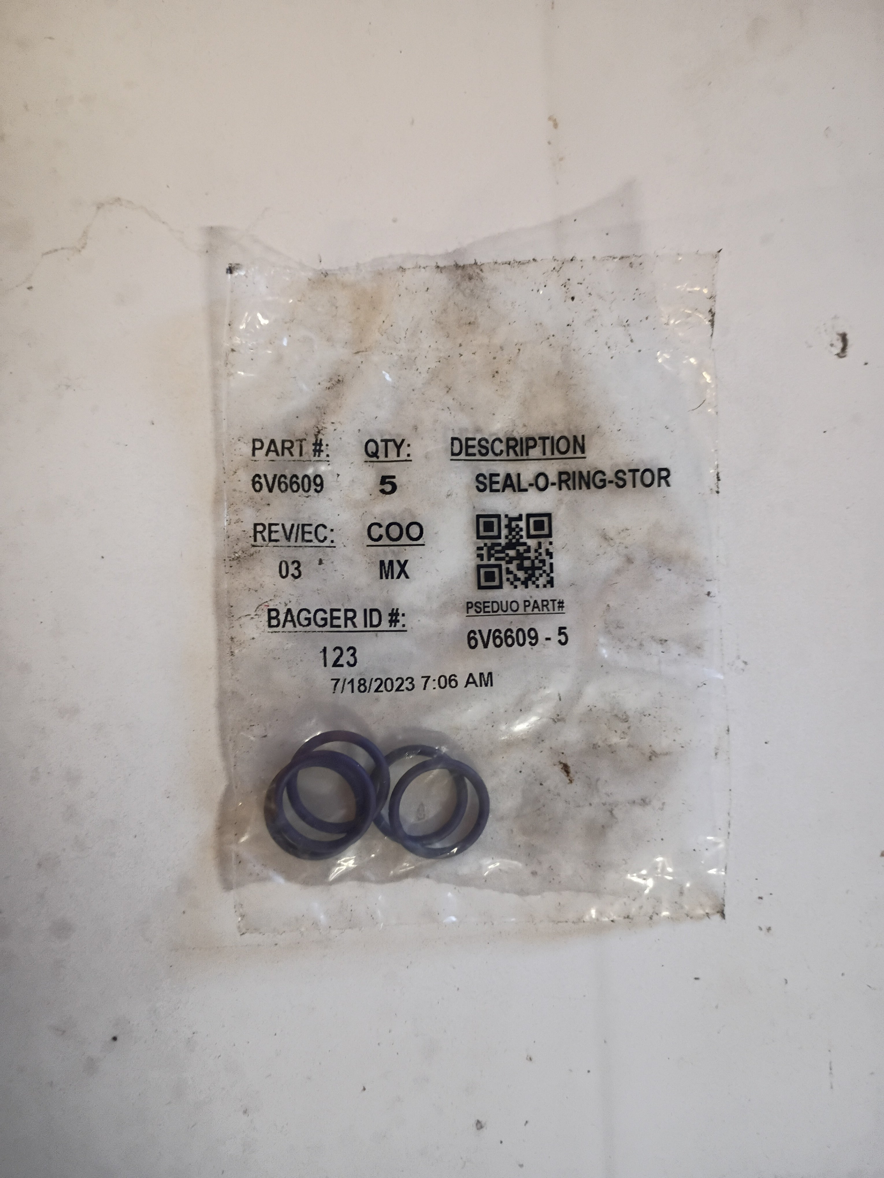 6V-6609-5: 2.21 x 16.36mm 70A EPDM O-Ring